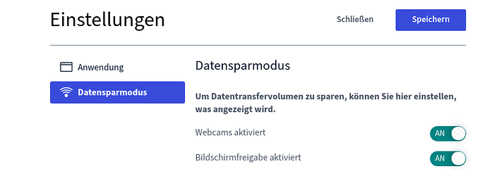 BBB-Datenspareinstellungen
