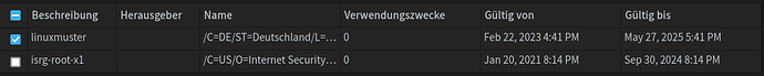 Zertifizierungsstellen in der OPNsense