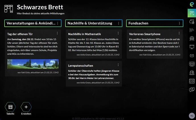 edulution.io - Schwarzes Brett